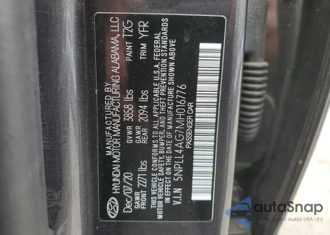2021 Hyundai Elantra Se from USA, damaged, VIN 5NPLL4AG7MH016776